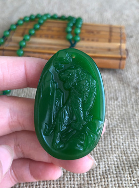生肖虎吊坠上山虎男女玉佩项链情侣玉牌玉石大老虎牌子随身挂件