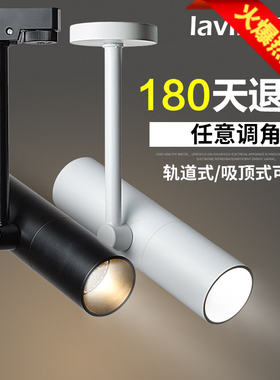 莱维奇轨道射灯led天花灯吸顶cob导轨灯服装店led轨道灯明装射灯