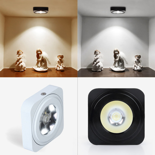 明装小射灯led天花灯方形展示柜酒柜鞋柜柜台吸顶迷你超薄筒灯
