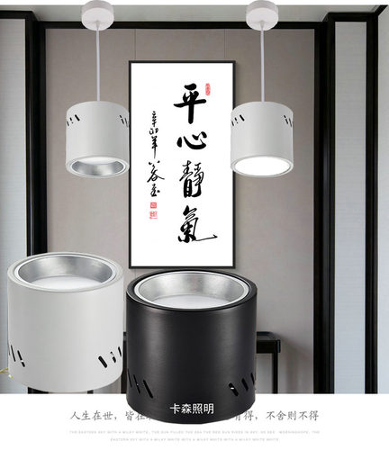 简约现代led免开孔餐厅明装筒灯