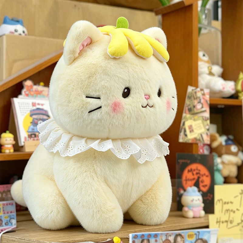 可爱香蕉猫咪玩偶小猫公仔毛绒玩具娃娃六一儿童节送女生生日礼物