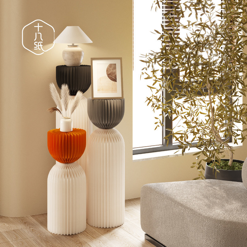 十八纸圆柱商品展示架商场橱窗展会陈列装饰展台艺术创意摆台货架