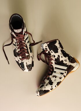 阿迪达斯Rasant轻便中高帮圆头赛车文化薄底系带 T头鞋训练鞋