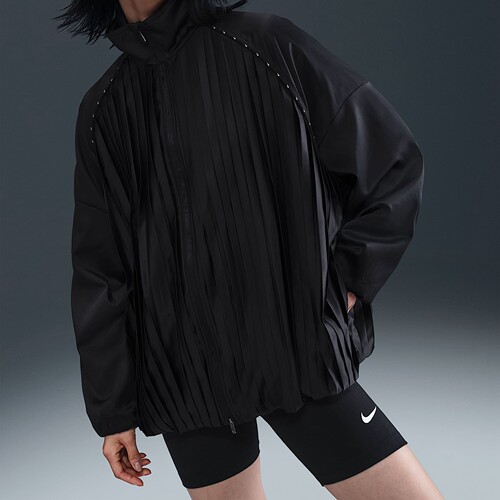 耐克Nike Collection女子褶裥缎面垂坠立领梭织运动夹克HJ0518