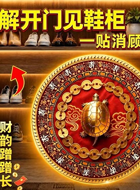 金钱龟鞋柜贴聚财铜钱吸金纳福解开门见鞋柜在门口装饰墙可自粘贴
