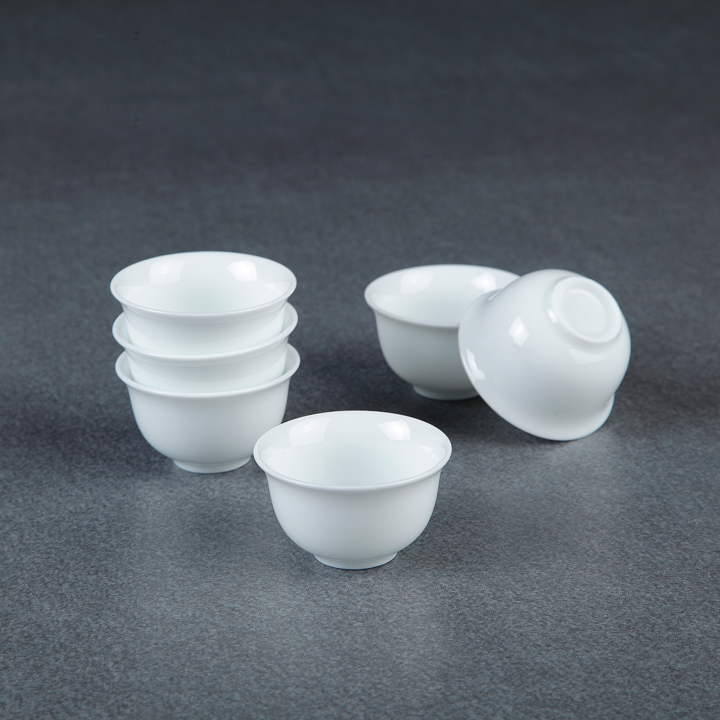 潮汕功夫茶杯纯白反口杯小号茶碗