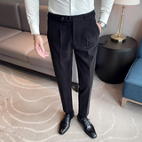 秋冬厚款英伦风毛呢西裤男商务修身西装长裤A35-P65，男装西服套装，星座301D-6