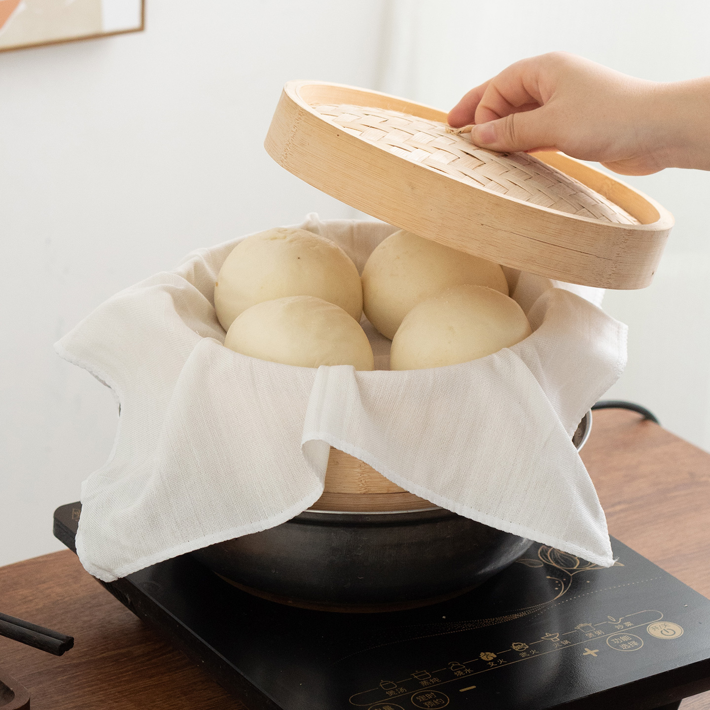 蒸笼布不粘蒸包子蒸笼垫馒头蒸饭纱布厨房用布笼布非纯棉纱布蒸布