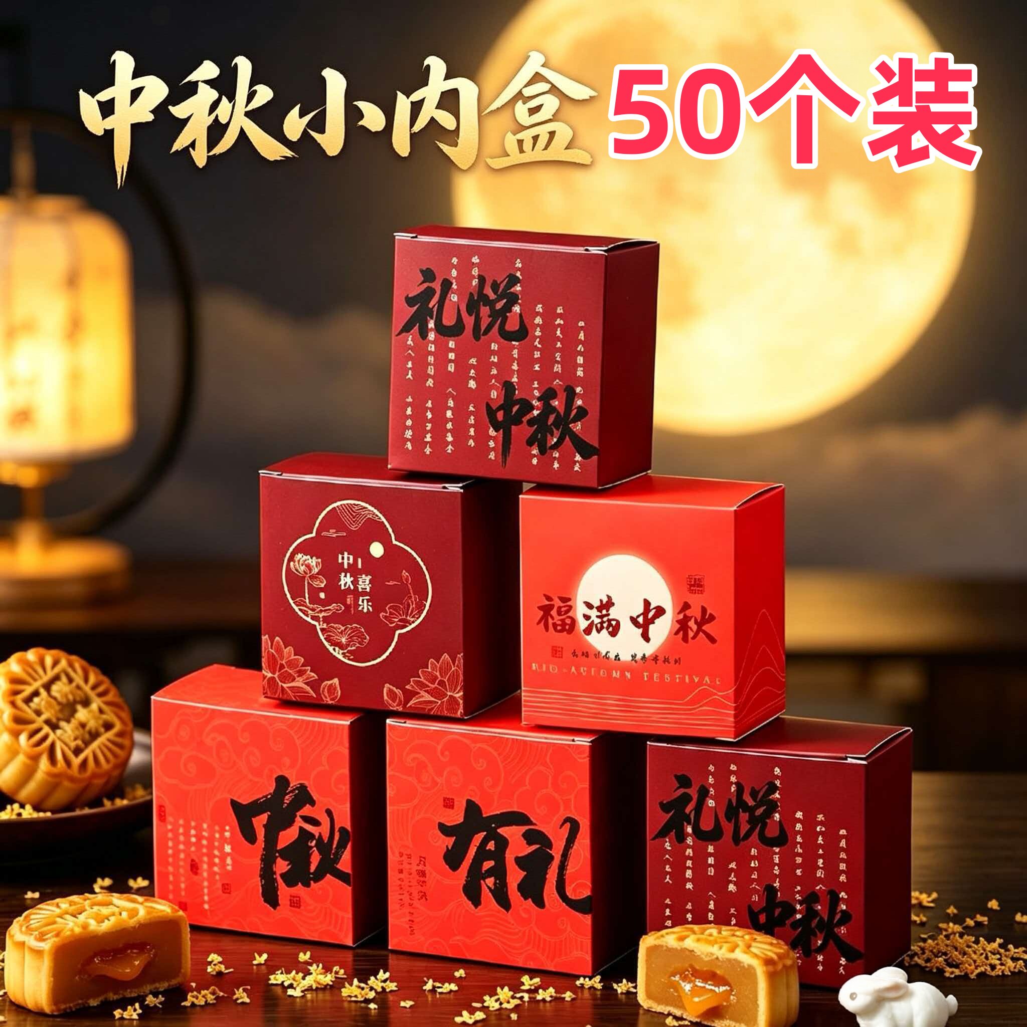 中秋月饼蛋黄酥包装盒2-8粒图片
