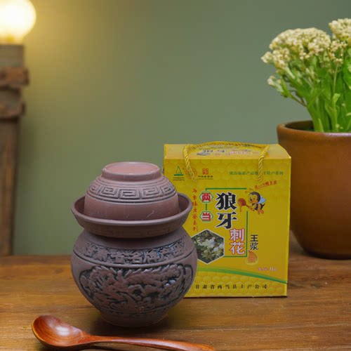 两当狼牙刺王浆蜜1000g陶罐装礼品盒 甘肃特产刺槐花纯蜂蜜夏季