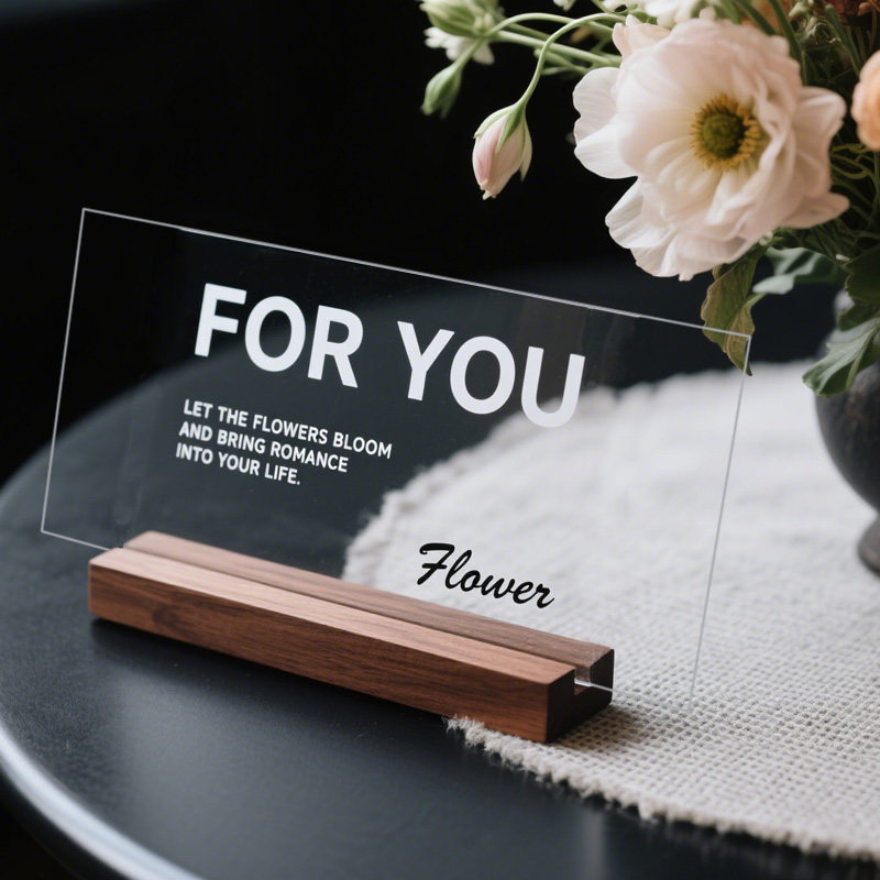 花店亚克力透明立牌鲜花拍照道具logo店名片桌面创意立牌定制打印,文具电教/文化用品/商务用品,名片,淘宝优惠券,粉丝福利购,淘宝优惠卷