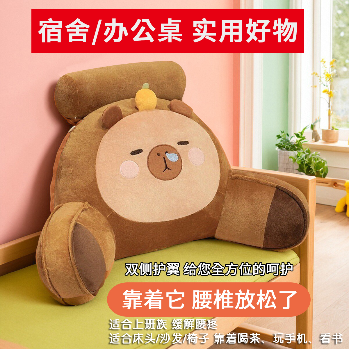 卡皮巴拉靠枕生日礼物女生送男女朋友闺蜜考研老师办公桌实用好物
