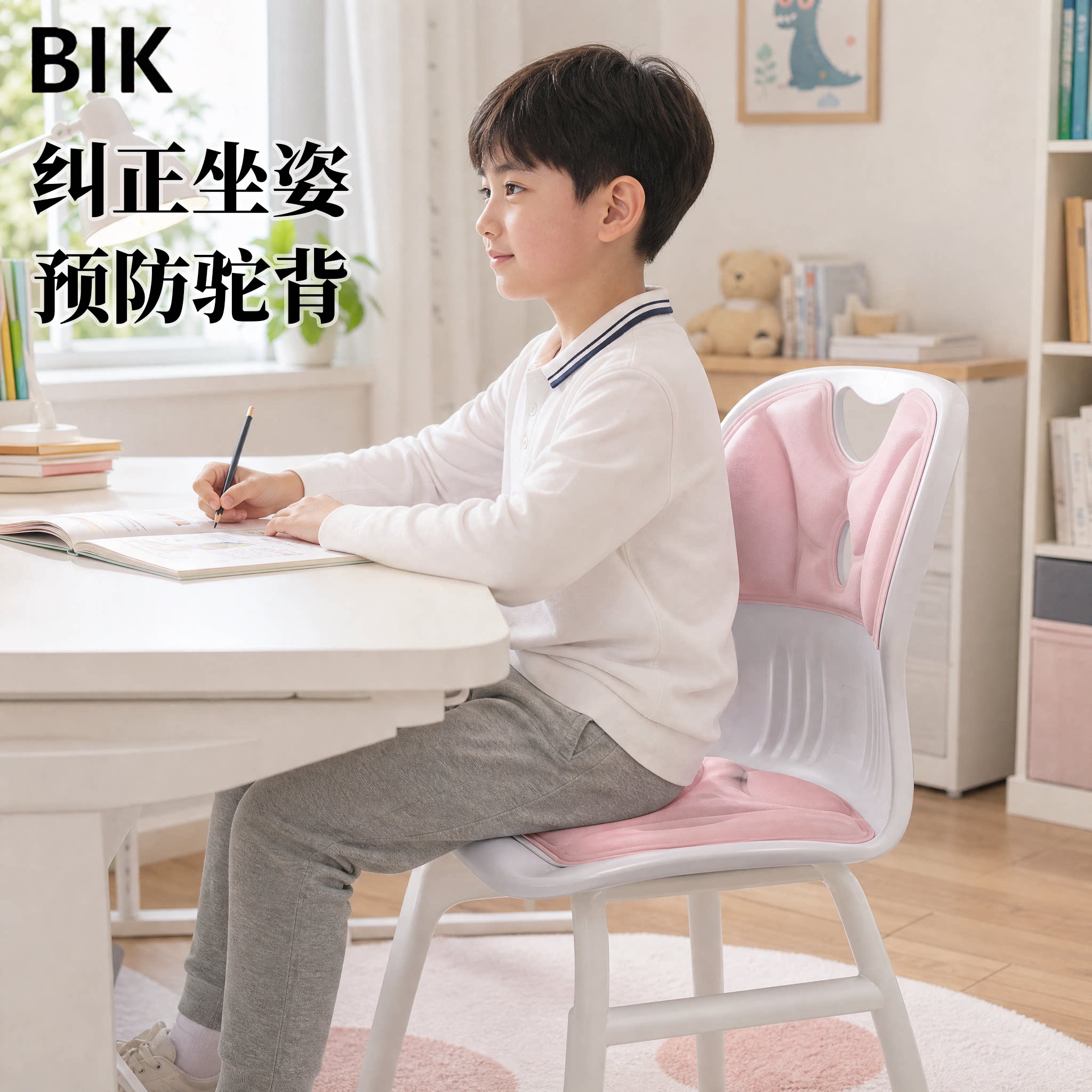 【小学生专用】BIK儿童矫正坐姿护腰坐垫靠背一体防驼背椅子支撑