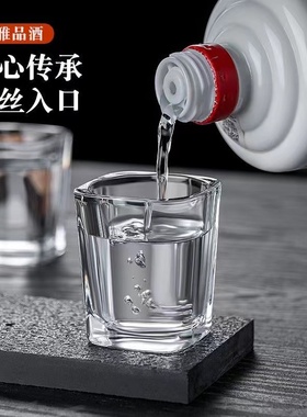 玻璃小酒杯白酒杯家用酒盅二两杯一口杯创意加厚子弹分酒器套装