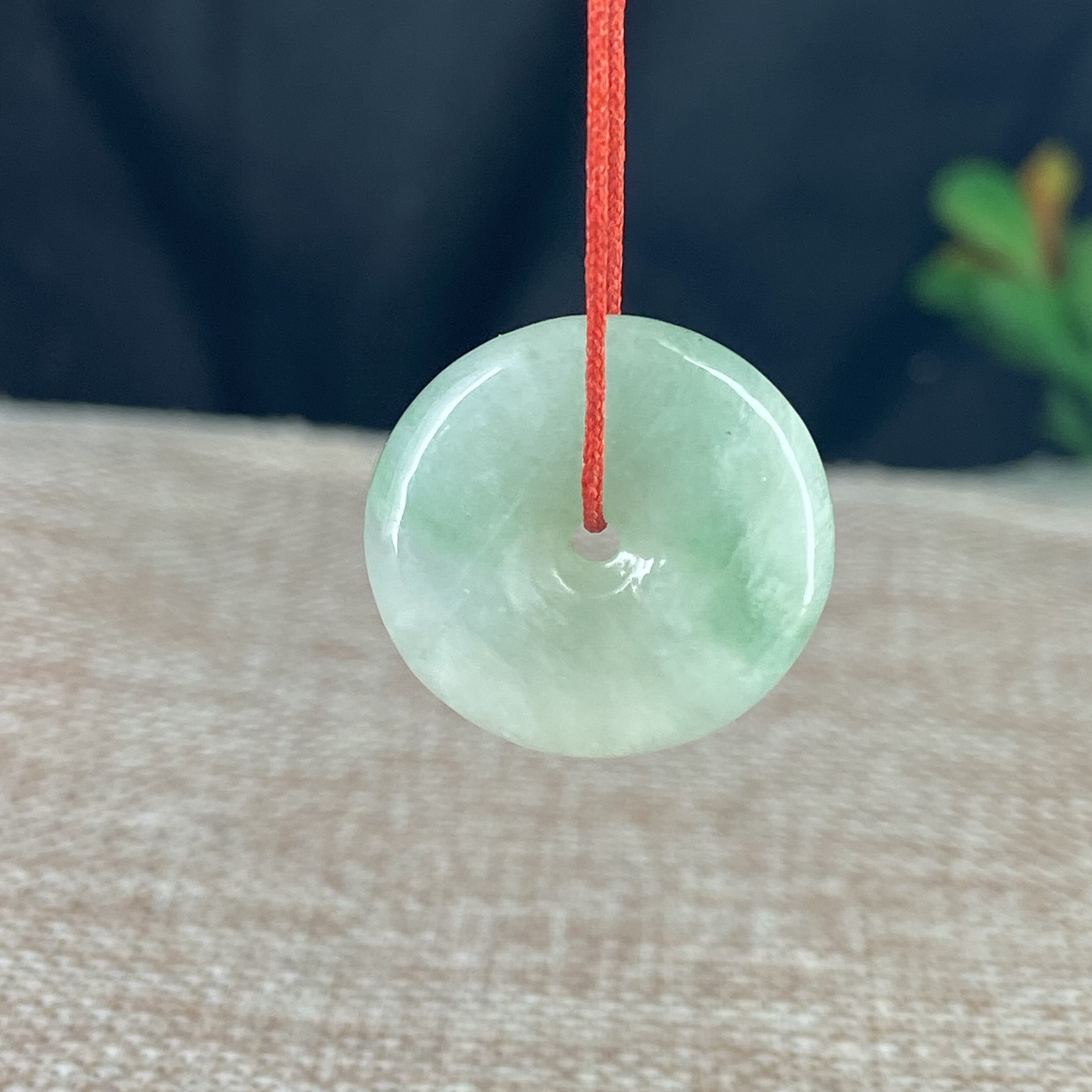 瑜韵飘绿翡翠A货天然玉石平安扣吊坠 怀古玉钱漂花玉扣玉坠玉佩