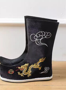 古装汉服男鞋百搭汉服鞋增高靴COS明制皂靴翘头戏靴锦衣卫官兵靴