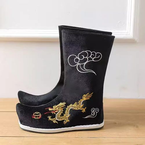 古装汉服男鞋百搭汉服鞋增高靴COS明制皂靴翘头戏靴锦衣卫官兵靴