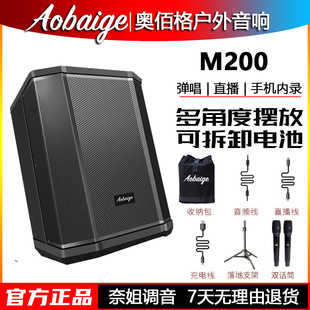 奥佰格M200户外大功率音响手提蓝牙乐器直播演出录音音箱无线话筒