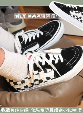 VANS棋盘格黑白低帮情侣滑板鞋