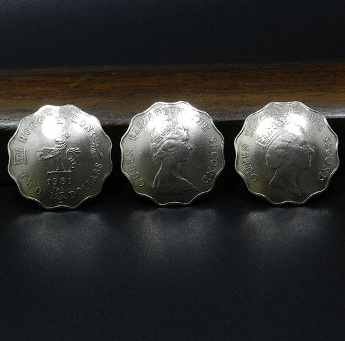 香港2圆硬币扣财布扣异形花边
