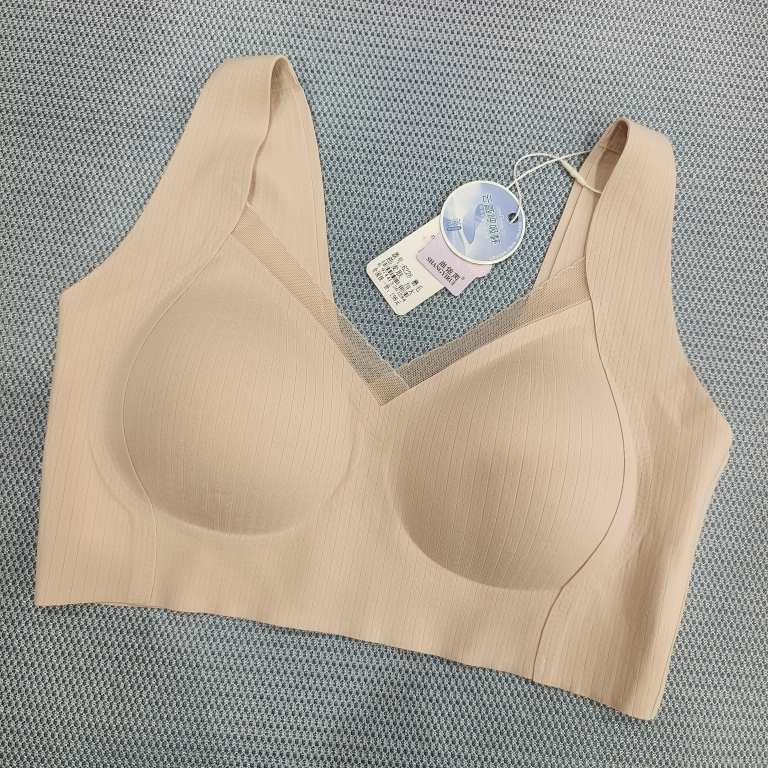 尚依芮6228无痕乳胶固定杯美背女网纱V领聚拢无钢圈运动内衣抹胸