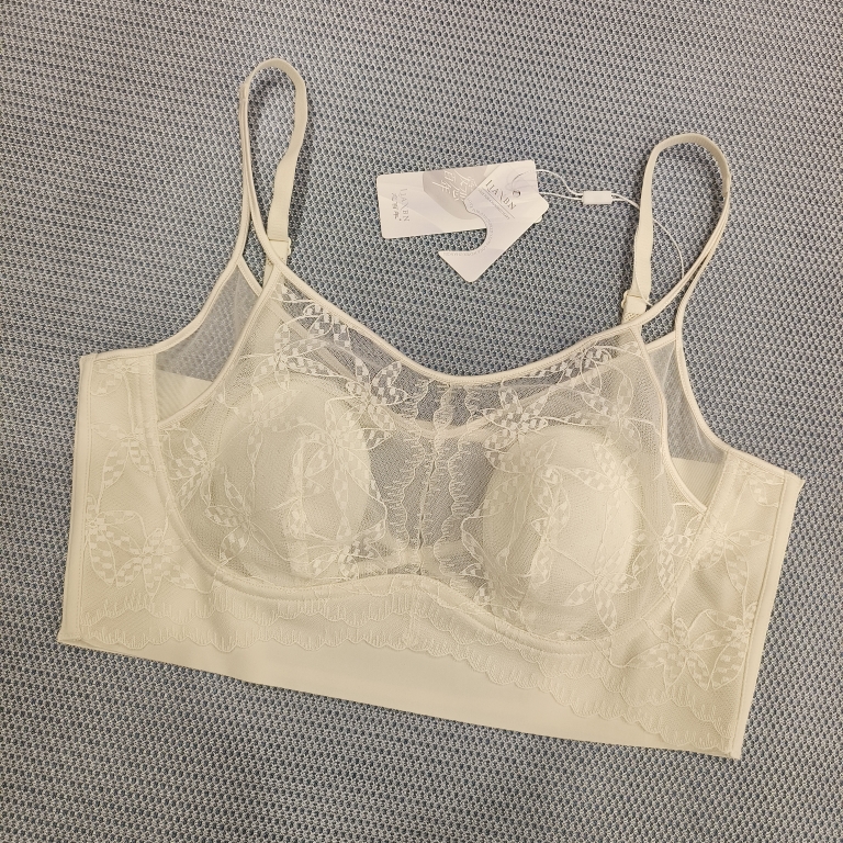 恋百年加大版性感蕾丝抹胸内衣超薄透气兔耳杯大胸显小美背女7157