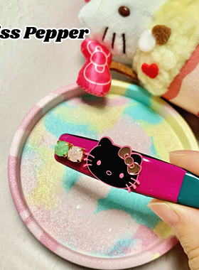 新款可爱hellokitty发夹少女心甜酷辣妹刘海夹碎发夹y2k头饰轻奢