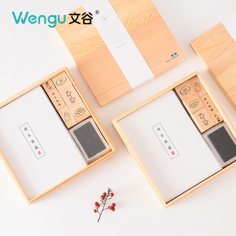 文谷同学录纪念册精致木盒礼盒装图片