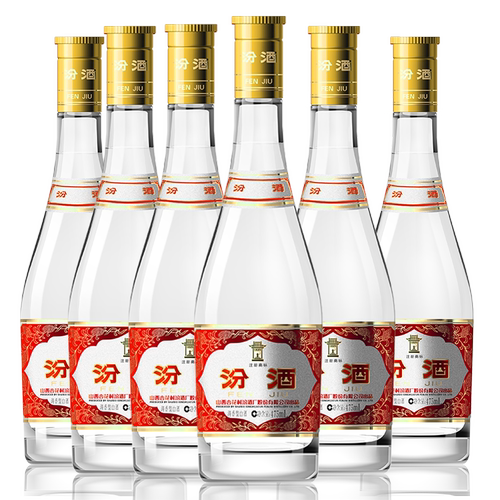 山西汾酒玻汾53度黄盖汾酒475mL*6瓶非原箱玻瓶粮食白酒