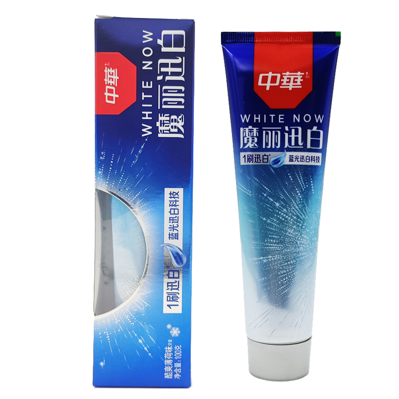 6个包邮 中华魔丽迅白牙膏100g酷爽薄荷味去牙渍清新口气洁白牙齿