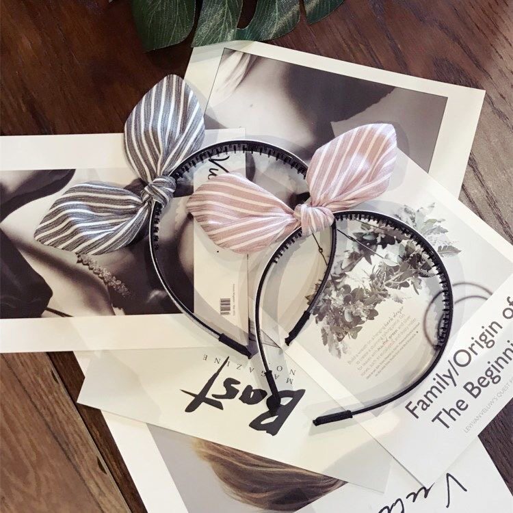 韩国新款发箍女带齿防滑刘海发卡兔耳朵可爱少女压发外出发窟头箍