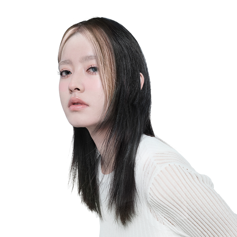 sleek假发时尚y2k触角漂染刘海自然透气全真人发二次元中分补发片
