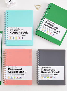 a6 password keeper book spiral english 英文账号密码本备忘录