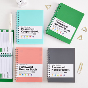 a6 password keeper book spiral english 英文账号密码本备忘录
