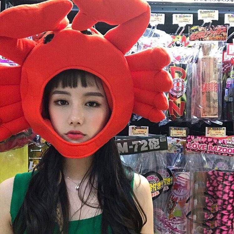 林小宅同款螃蟹头套阿沁范智乔ins头套少女心拍照道具头饰