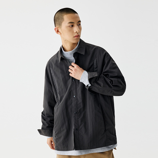 男尼龙外套尖领潮流潮牌衬衣工装 BENPANDA 衬衫 日系宽松长袖 春季