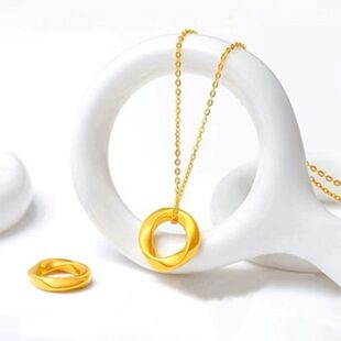 七夕沙金莫比女友环饰品铜女款送吊坠镀金礼物情人节新款项链乌斯