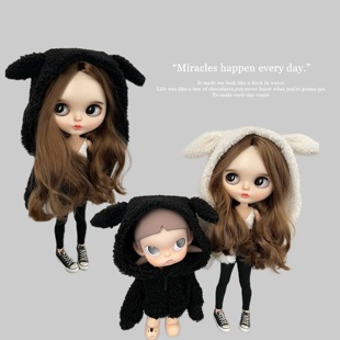 嘎子姐娃衣 bjd小六素体 兔耳外套 ob24 blythe小布azone19关节