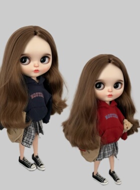 小布blythe娃娃衣服ob24 pp fr azone19关节 bjd小六娃衣连帽卫衣