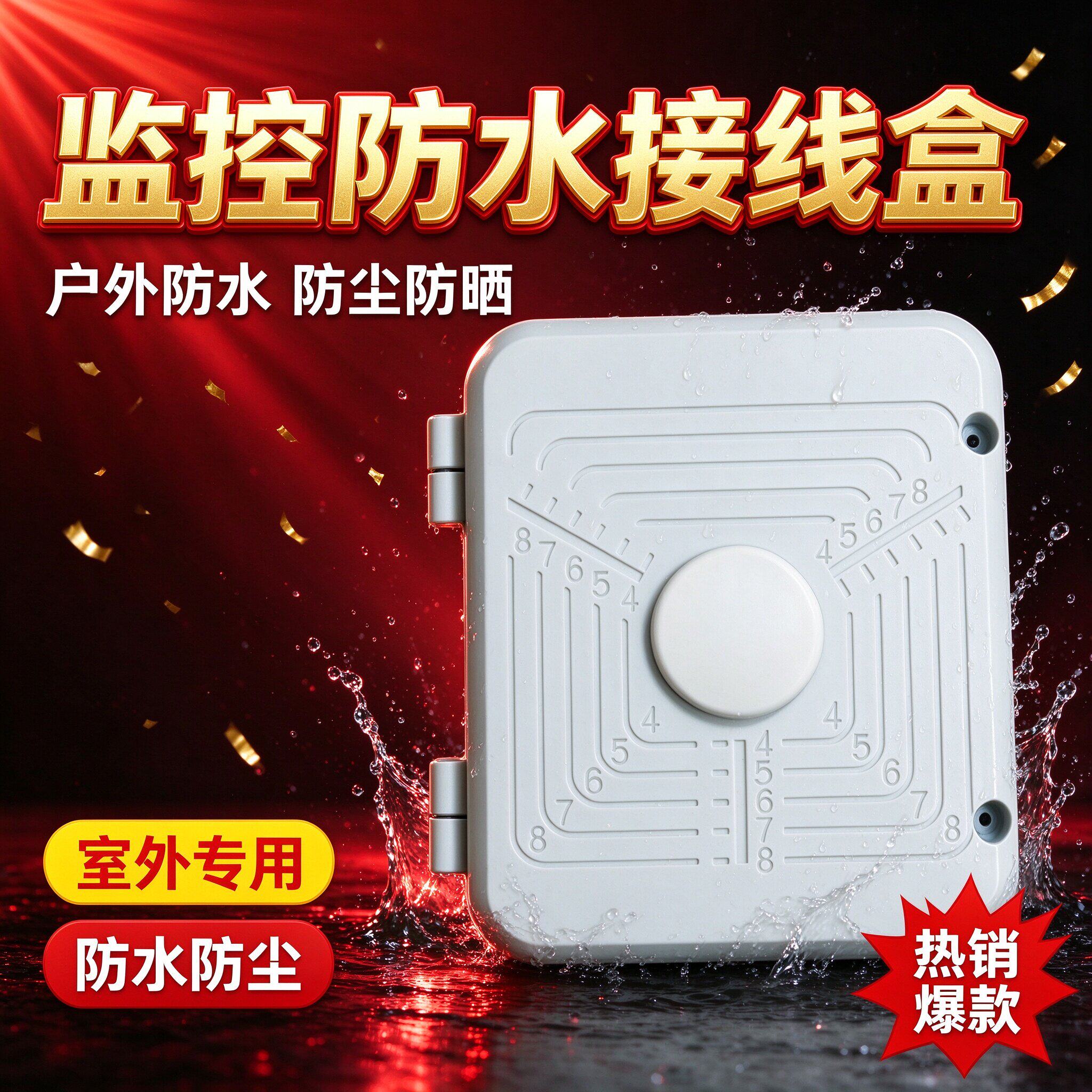 方形监控摄像头收线盒视频电源线收纳户外防雨塑料防水箱通用