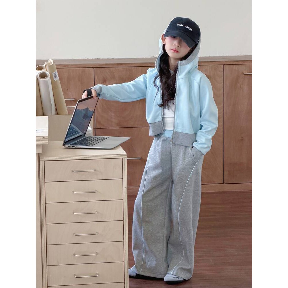 品牌专柜女童卫衣套装春秋装2026新款女孩大童春季休闲上衣儿童卫