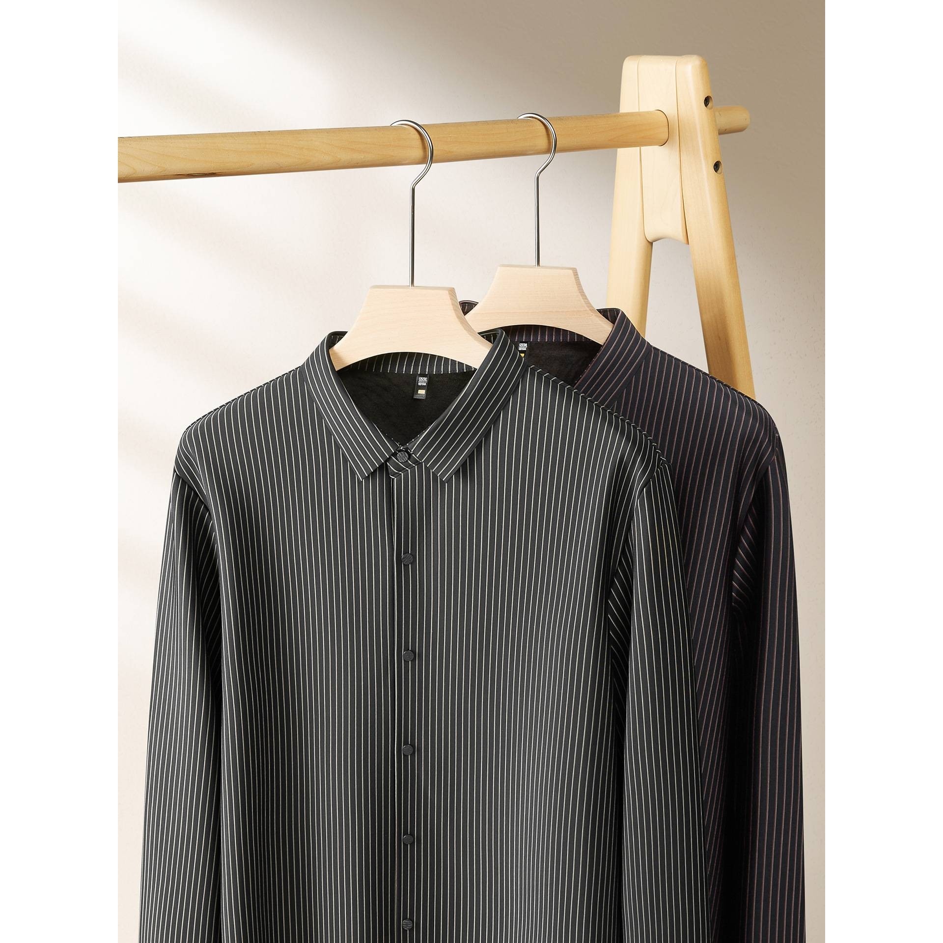 品牌专柜2025秋冬新款大码条纹加绒加厚衬衫男士长袖商务加肥加大