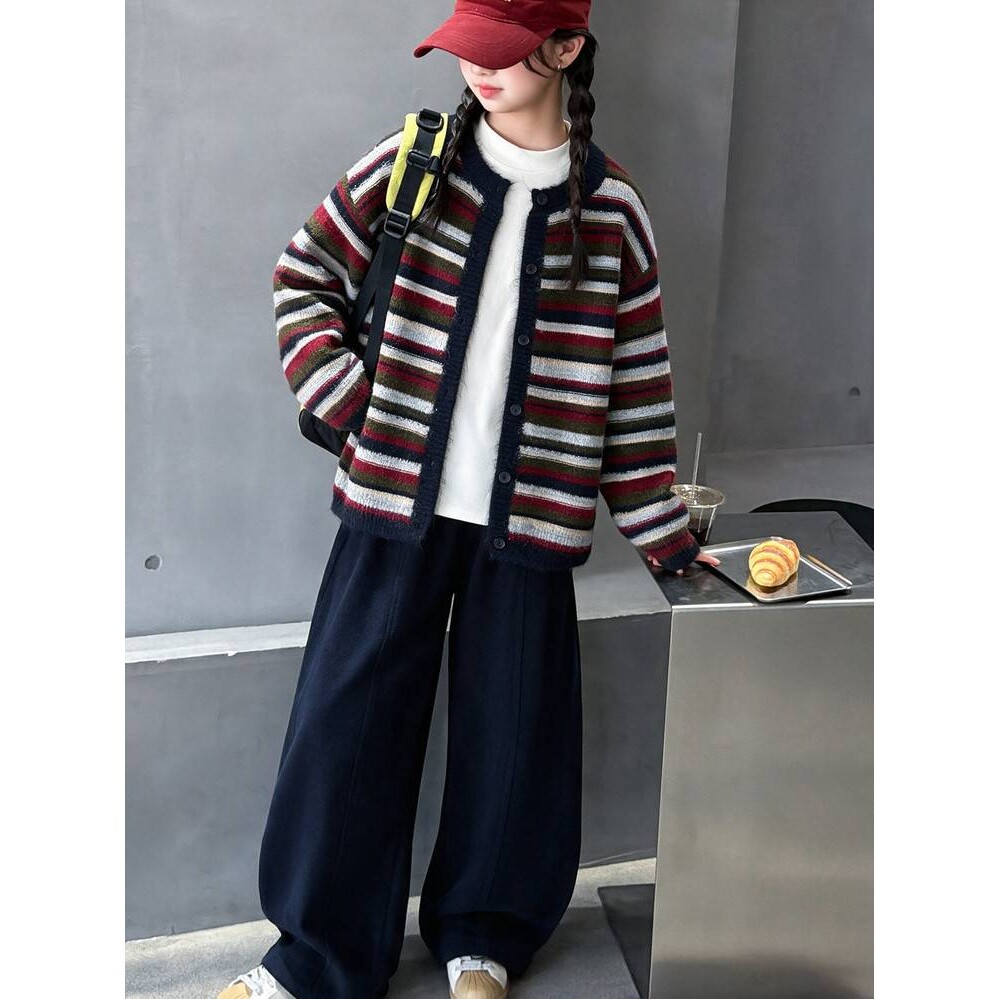 品牌专柜女童套装秋装2026新款儿童洋气毛衣外套大童女孩春季休闲