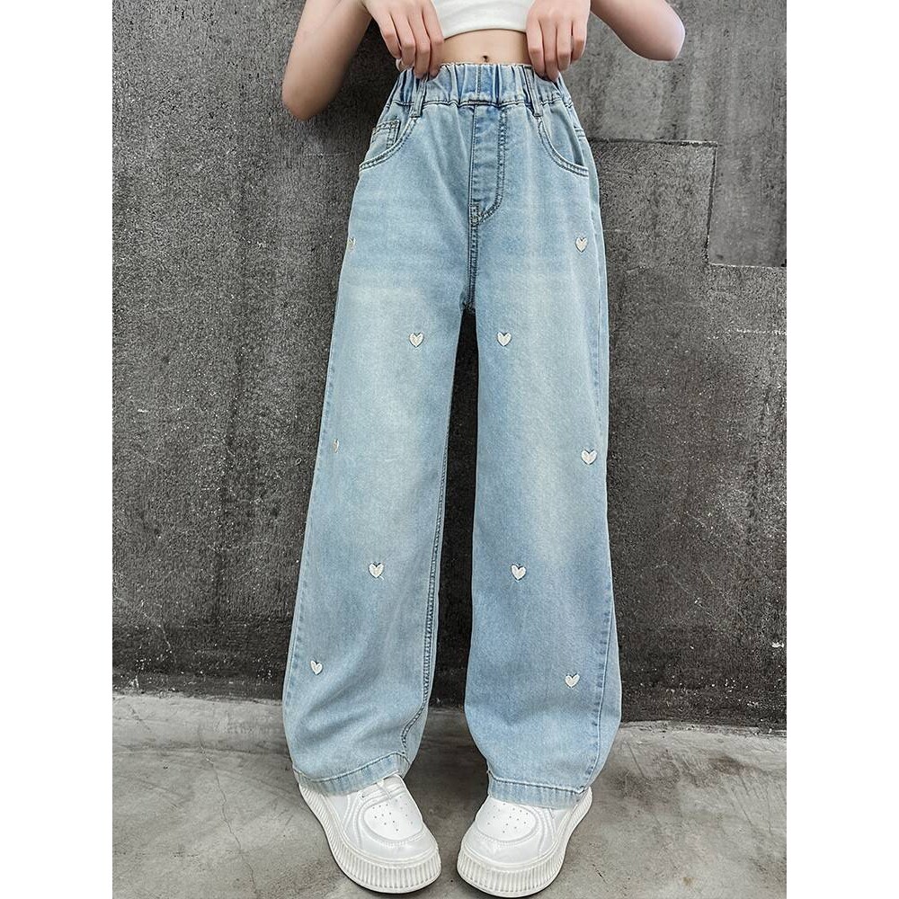 品牌专柜女童裤子2026春秋儿童长裤中大童阔腿裤女孩初中生春装直