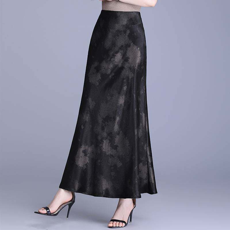 品牌专柜印花鱼尾裙半身裙国风复古长裙女2026年春夏季新款高腰包