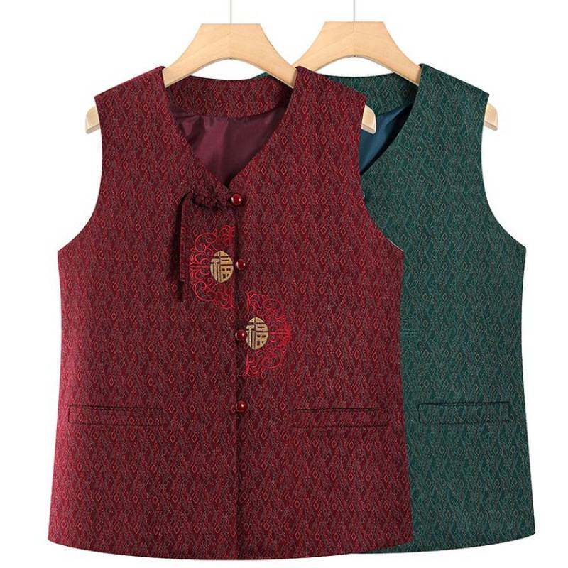 品牌专柜奶奶装春装马甲背心新品中老年人女装春夏季坎肩妈妈大码