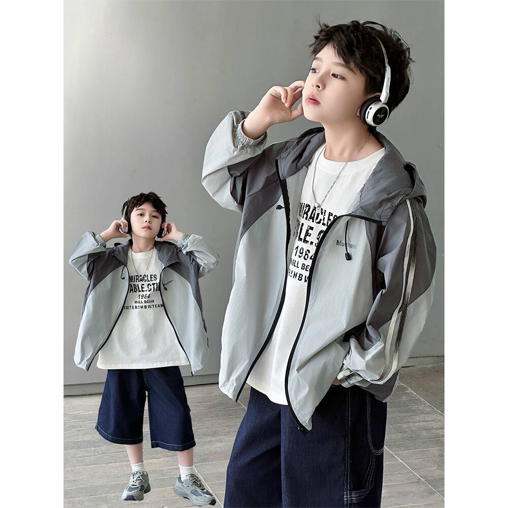 品牌专柜男童防晒衣夏季2026夏装新款男孩防晒服帅气中大儿童装薄
