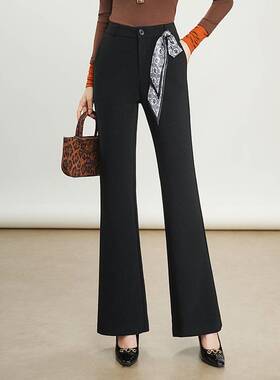 品牌专柜气质通勤微喇裤女2026春夏新款修身显瘦长裤子垂感洋气喇