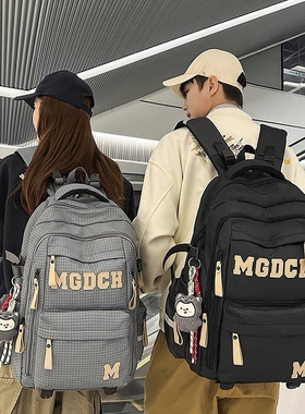 品牌专柜新款潮流百搭初高中学生气垫款结实耐用双肩包外贸大容量