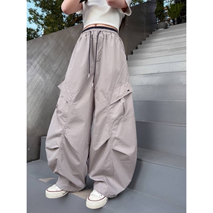 品牌专柜女大童工装裤春秋款2026新款春季休闲宽松初中生女孩美式